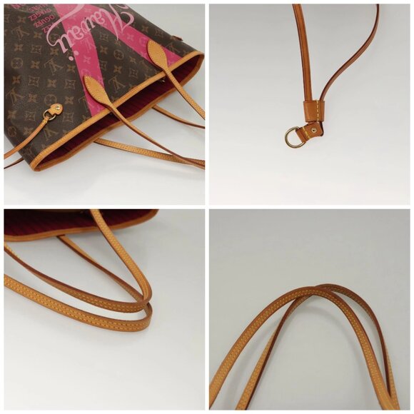 LOUIS VUITTON Monogram V Line Neverfull MM Tote Bag Pink LV Auth BD681A - Picture 16 of 16
